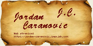 Jordan Caranović vizit kartica